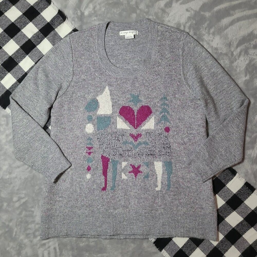 In Every Story | Whimsical Graphic Knit Pullover Sweater